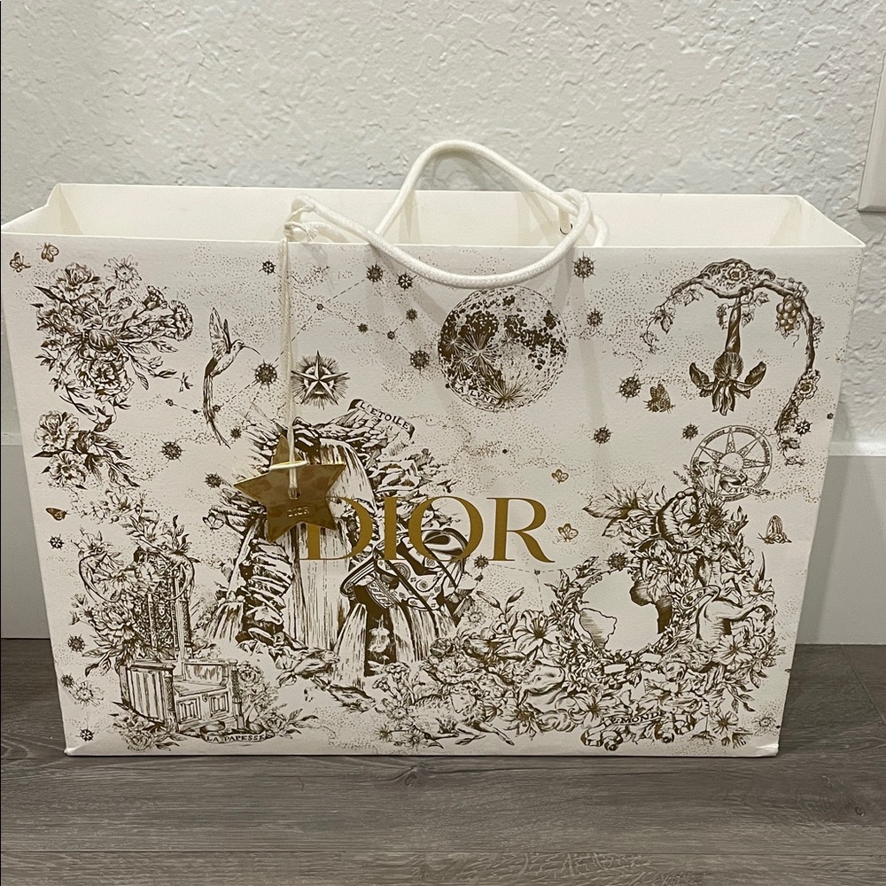 Dior Cream and Gold Large Shopping Bag
